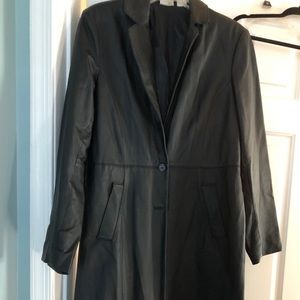 Full length leather coat